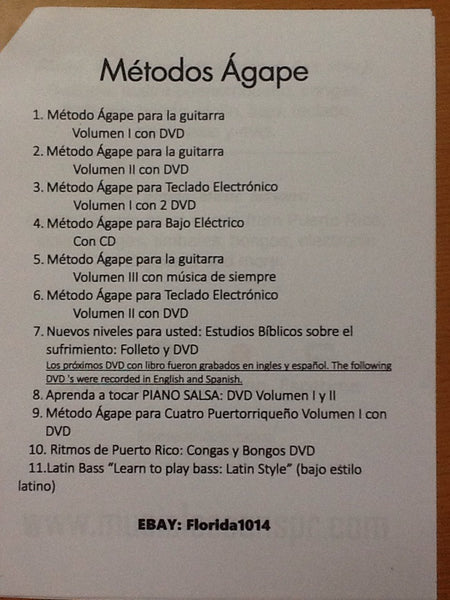 Método Agape-Latin Bass/ Bajo electrónico Volumen II