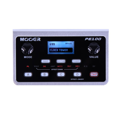 MOOER PE100 Multi-effects Processor Guitar Effect Pedal 39 Types Effects Guitar Pedal 40 Drum Patterns 10 Metronomes Tap Tempo