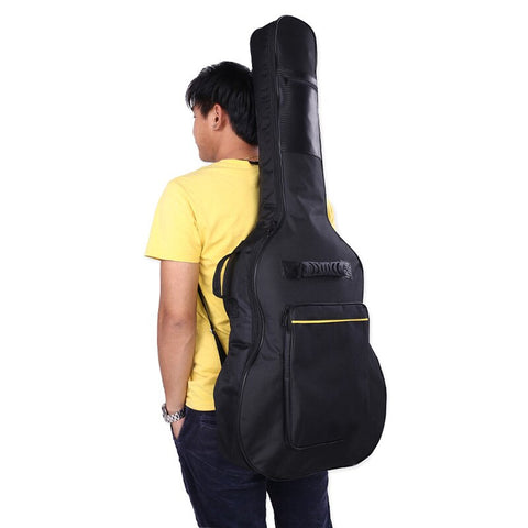 High quality black violin guitar bag case for 40/41 inch guitar 600 d fabric waterproof guitar bag Shoulder Straps Pockets