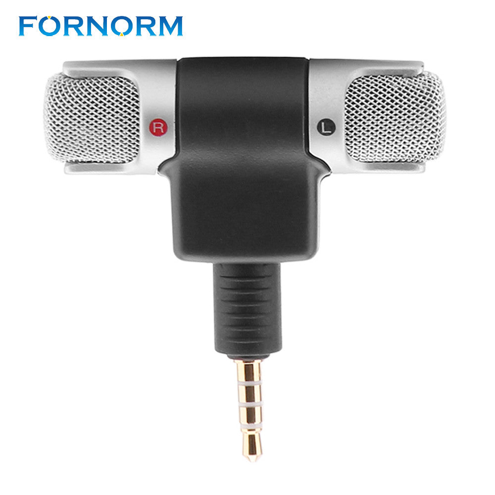 FORNORM 3.5mm Jack Portable Mini Mic Digital Stereo Microphone for Recorder Mobile Phone High Quality Sing Song Karaoke