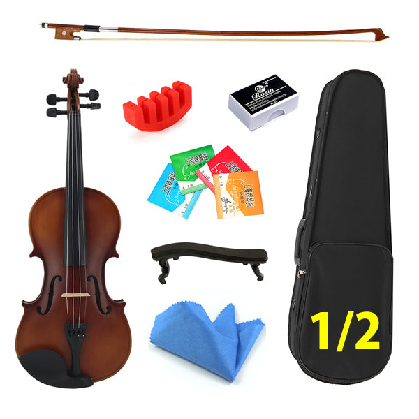 New TONGLING Beginner Antique Matte Acoustic Violin 1/8 1/4 1/2 3/4 4/4 Students Kids Violin w/ Case Bow Rosin Shoulder Rest