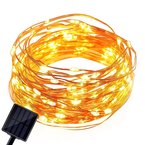 100 PCS 10M Solar Power String Light Waterproof LED Light Copper Wire lamp For Outdoor Christmas Wedding Decoration lights