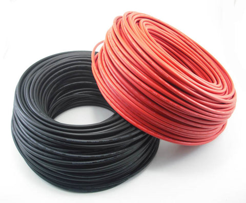 10M/lot PV solar cable 1x6mm2 XLPE insulation red or black solar power cable with TUV
