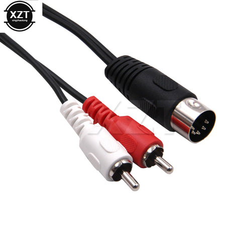 Hot sale 0.5M 1.5M 5-Pin DIN Male MIDI Cable to 2 Dual RCA Male Plug Audio Cable For Home Audio system
